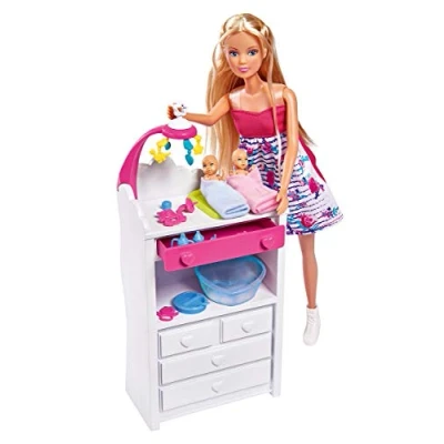 Afbeelding van Simba speelset Steffi Love Twins junior 29 cm roze/wit 5 delig