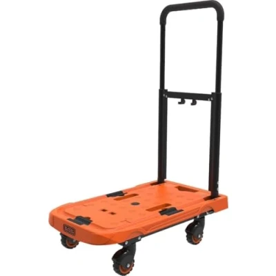 Afbeelding van BLACK+DECKER Opvouwbare Transportwagen Plateauwagen Max. 90 KG 61,4 x 37x3 89,4 CM Oranje