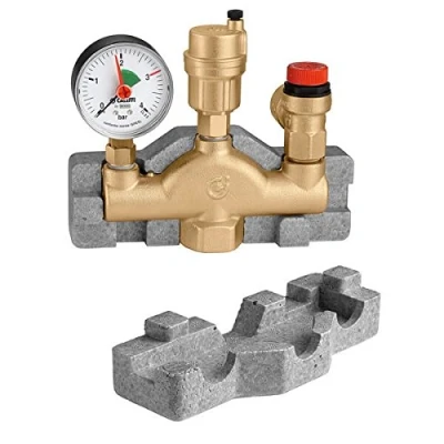 Afbeelding van Caleffi 302631 ketelveiligheidsgroep tot 50 kW veiligheidsgroep aansluitgroep met isolatie voor verwarmingsinstallatie verwarming