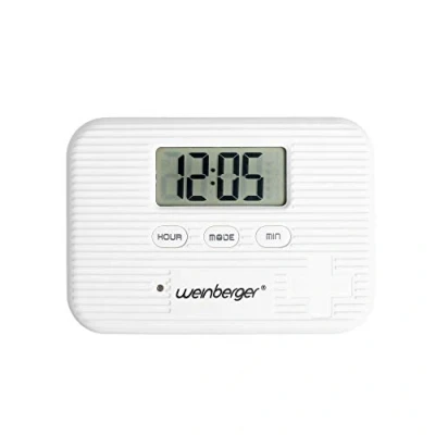 Afbeelding van WEINBERGER Tablettenbox, Pillenbox, Medikamentendosierer mit Vibrationsalarm und Alarmfunktion weiß/digital/Sehr leicht/Modell: 02263