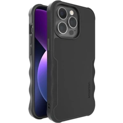 Afbeelding van Smartish iPhone 13 Pro beschermhoes Gripzilla compatibel met MagSafe [robuust + tough] Gepantserde slanke hoes valbescherming Black Tie Affair