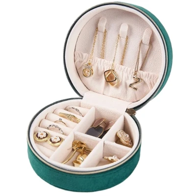 Afbeelding van Flanellen sieraden opbergdoos creatieve draagbare sieradendoos oorbellen ketting ring