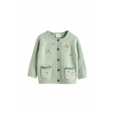 Afbeelding van Next Regular FIT Vest voor kinderen, Maat: 62, Sage green fairy embroidered