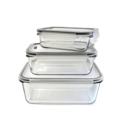 Afbeelding van Cuisy KB5667 3 glazen ovenschaal met deksel 22 x 17 9 cm
