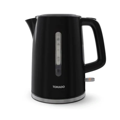 Afbeelding van Tomado TWK1701B Kunststof waterkoker 1,7 liter Waterniveau indicator Uitneembaar Kalkfilter 2200 watt Zwart