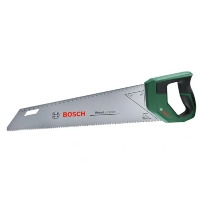 Afbeelding van Bosch handzaag 400 mm (zaagblad SK5 staal v. veel en snel zagen in hout; 11 TPI; inductiegeharde tanden; markeergeleider 45/90; metrische schaal; ergonomische softgrip)