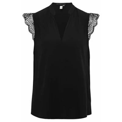 Afbeelding van QS MIT Detail Blouse, Dames, Maat: 42, Schwarz