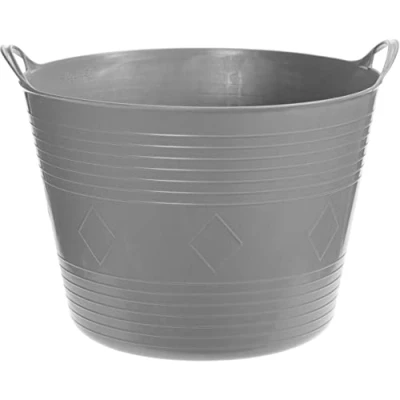 Afbeelding van Flexibele kuip 40L kunststof D45 cm grijs emmer wasmand Wasmanden