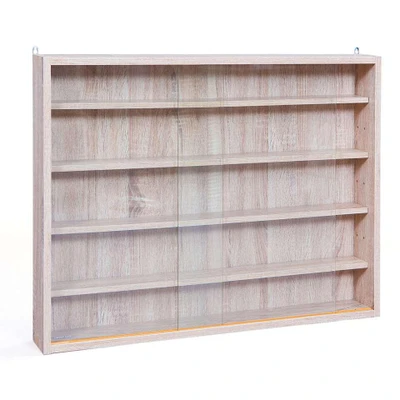 Afbeelding van Leen Bakker Vitrine Compilati Eikenkleur 60x80x9,5cm Vitrinekasten Bruin Mdf