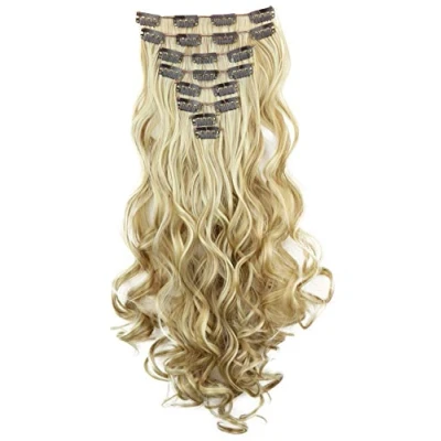 Afbeelding van CAISHA XXL 45cm 8 Delige Set CLIP IN EXTENSIONS Haarextensies Haarstukje Golvend Blond Mix CES14 1