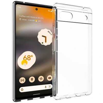 Afbeelding van Google Pixel 6a Hoesje Siliconen en TPU (zacht) Accezz Softcase/Backcover Transparant Telefoonhoesje