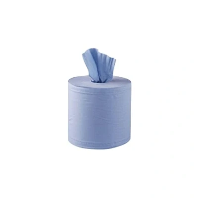 Afbeelding van Jantex centrefeed 2 laags handdoekrollen blauw 120m (6 stuks)