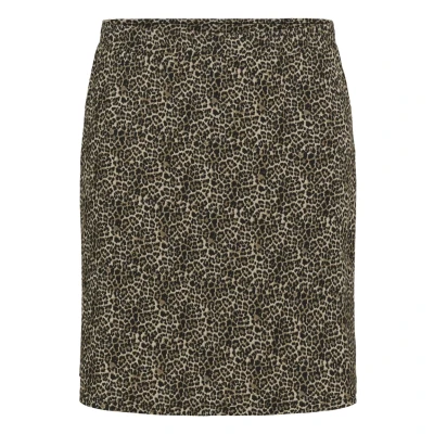 Afbeelding van Kaffe Curve Alijn rok, Dames, Maat: 46/48, Brown leopard print