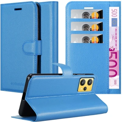 Afbeelding van Cadorabo Hoesje geschikt voor Realme 9 4G / PRO+ in PASTEL BLAUW Beschermhoes met magnetische sluiting, standfunctie en kaartvakje Book Case Cover Etui