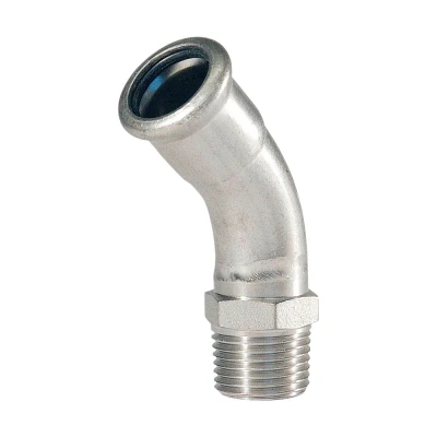 Afbeelding van Bonfix Perskoppeling RVS 316L Bocht 45 R3/4&quot;x22mm