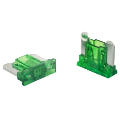 Afbeelding van 5 stuks. SeKi Mini LP Low Profile platte steekzekering 30A groen; Auto zekering 58V/DC boot aanhanger vrachtwagen caravan