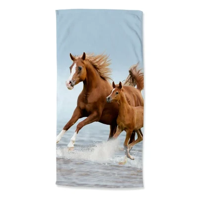 Afbeelding van Strandlaken FREE 75x150 cm bruin en blauw