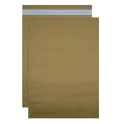 Afbeelding van Verzendtassen van kraftpapier, optiek, ondoorzichtig, met zelfsluiting, licht hechtend en robuust, grote bruine enveloppen, verschillende maten, 420 x 500 100 mm, 10 stuks