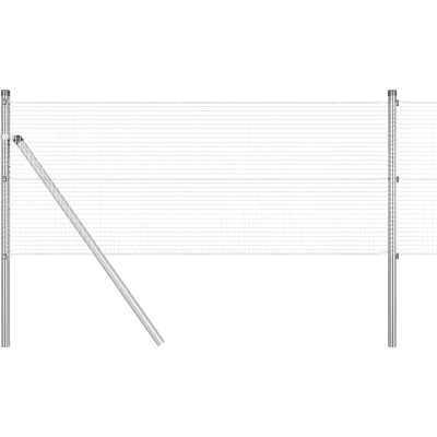 Afbeelding van vidaXL Gelaste Draadhek met 7 Palen 0.4x10 m Gegalaniseerd Staal