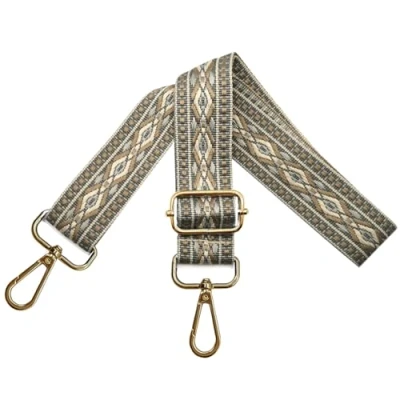 Afbeelding van Verstelbare schouderriem voor dames, draagriem, tassenriem om te wisselen, tasriem breed 3,8 cm met gouden karabijnhaak, schoudertas, handtassen, donker kaki, N37