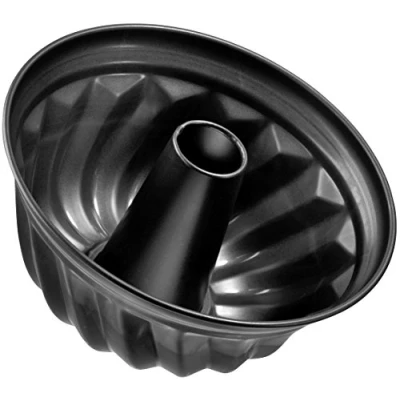 Afbeelding van Zenker Gugelhupfform 22 cm uit de serie &quot;Pure&quot;, cakevorm stabiel &amp; gecoat, voor sappige tulband, ronde bakvorm met anti aanbaklaag (kleur: zwart), hoeveelheid: 1 stuk
