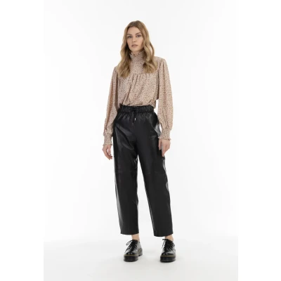 Afbeelding van Leren broek DREIMASTER XL / Zwart 100% Lamsleer