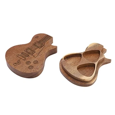 Afbeelding van Gitaar Plectrum Box, Houten Opbergdoos Gladde Stevige voor Bas