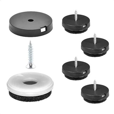 Afbeelding van WAGNER QuickClick® Viltglijders Meubelglijders I set van 4 om vast te schroeven 4x basisdeel+schroef+glijderinzet verwisselbaar vilt robuust NATURAL Ø 30 mm Made in Germany 15785300