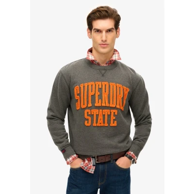 Afbeelding van Superdry Mannen Vintage Athletic Sweatshirt met Ronde Hals Donkergrijs Grootte: Xxl