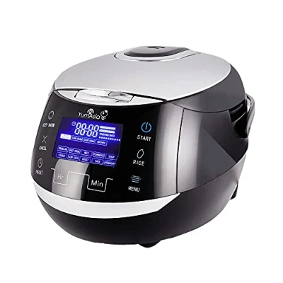 Afbeelding van Yum Asia Sakura rijstkoker met keramische kom en Advanced Fuzzy Logic (8 kopjes, 1,5 liter) 6 rijstkokerfuncties, multi cooker functies, Motouch LED display, 220 240V EU (Black and Silver)