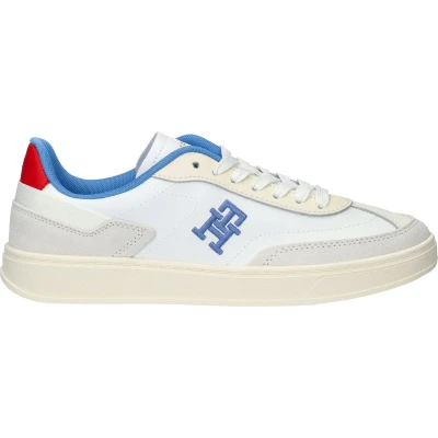 Afbeelding van Tommy Hilfiger leren sneakers wit/blauw