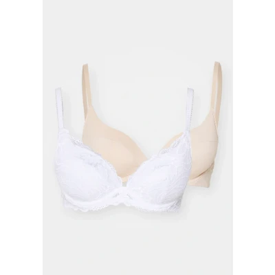 Afbeelding van Dorina Angie 2 PACK Pushup BH, Dames, Maat: 80C, White/beige