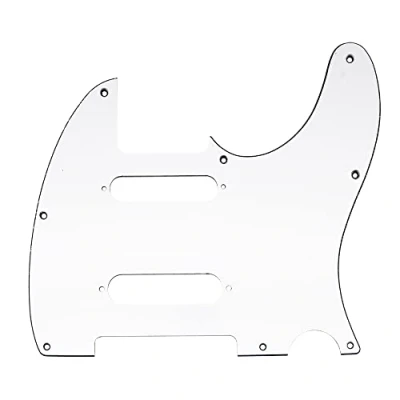 Afbeelding van Musiclily Pro 8 Schroefgaten SS Slagplaat voor USA/Mexico Fender Deluxe Nashville Telecaster Elektrische Gitaar, 3 laags Wit