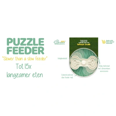 Afbeelding van Puzzle Feeder Slow Voerpuzzel Ø25x8 cm Wit Groen