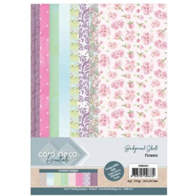 Afbeelding van Flowers Background Sheets Card Deco Essentials
