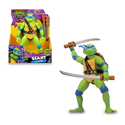 Afbeelding van Giochi Preziosi Leonardo Ninja Turtles Mutante, reuzenLeonardo in gearticuleerd actiefiguur, 30 cm, figuur met gevechtswapens, voor kinderen vanaf 4 jaar