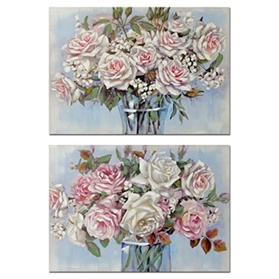 Afbeelding van Schilderij DKD Home Decor Vaas 100 x 3 70 cm Shabby Chic (2 Stuks)