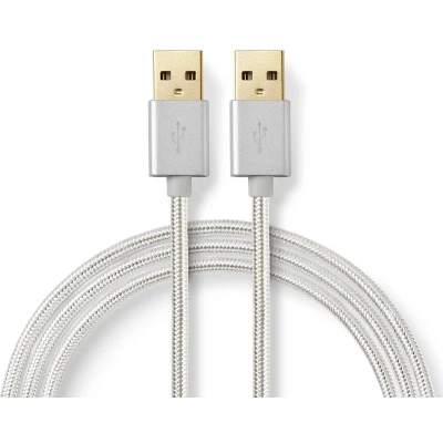 Afbeelding van USB A naar kabel 2 meter 2.0 (100% koper, Verguld)