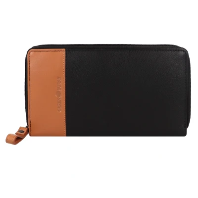 Afbeelding van Greenburry Nappa Portemonnee RFID bescherming Leer 19.5 cm Dames Horizontaal black tan