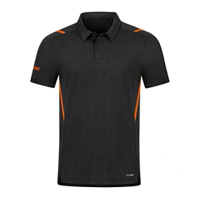 Afbeelding van Polo Challenge Zwart gemeleerd/fluo oranje / L