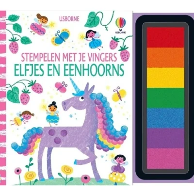 Afbeelding van Uitgeverij usborne stempelen met je vingers eenhoorns en elfjes
