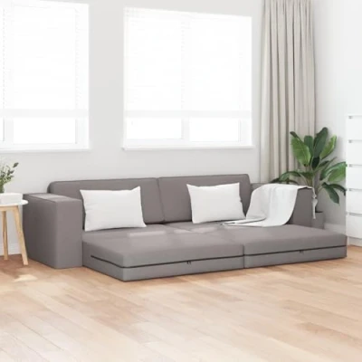 Afbeelding van vidaXL Vloer Sofa Bed 2 in 1 Taupe 245x150x60.5 cm Stof