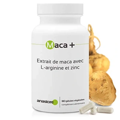 Afbeelding van Maca + ARGININE and ZINC * 461 mg / 180 capsules extract standardised to contain 0.6% macaene macamide Energy, Vitality