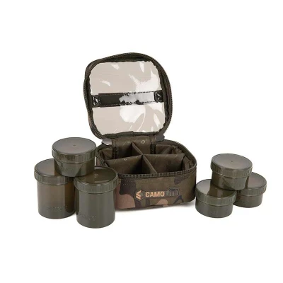 Afbeelding van FOX Camolite 6 Pot Hookbait Case Haakaas tas Camo 500D