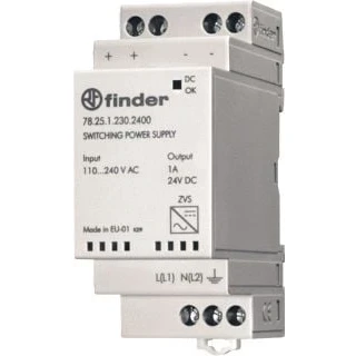 Afbeelding van Finder voeding voor schakelkasten 25w 24vdc 1 a 35mm din rail met hiccup mode langer dan 400 000 uur 78 25 230 2400