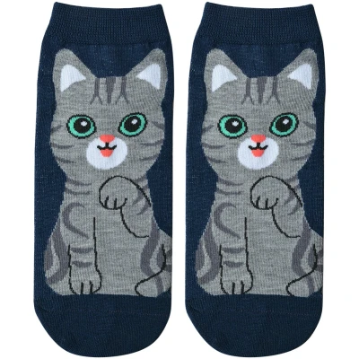 Afbeelding van Clayre &amp; Eef Grappige Sokken one size Blauw Polyester Kat