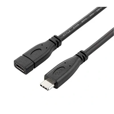 Afbeelding van PremiumCord USB C 3.1 Gen 2 verlengkabel 1,5 m, datakabel SuperSpeed tot 10 Gbit/S, oplaadkabel, generatie type aansluiting op stekker, kleur zwart, lengte m