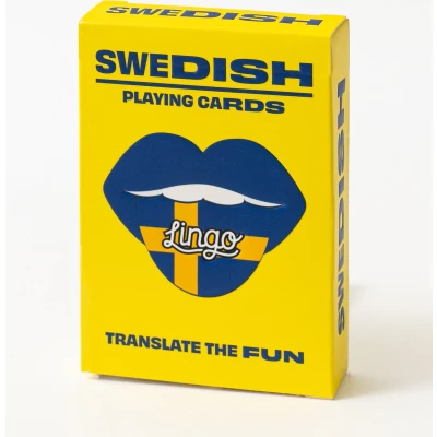 Afbeelding van Lingo Zweedse speelkaarten playingcards talen Leren Swedish jong en oud woordenschat Leer op een leuke gemakkelijke manier 52 essentiële vertalingen reizen spelen