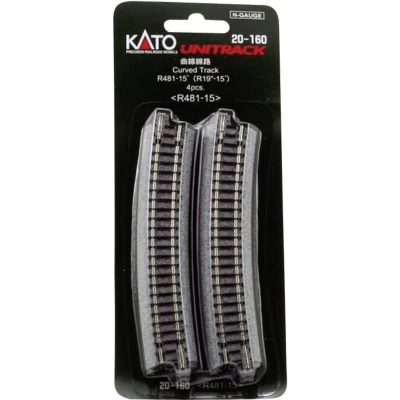 Afbeelding van N Kato Unitrack 7078109 Gebogen rails 15 481 mm 4 stuk(s)