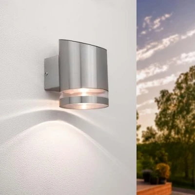 Afbeelding van Ledvion Solar Wandlamp Elara, RVS, 3000K, IP44, LED Lamp, Buitenlamp, Buiten Verlichting, Tuinverlichting, Sfeerlamp